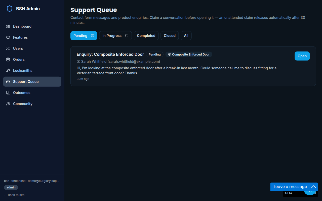 Support queue